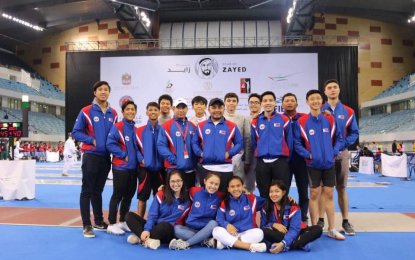 <p>The members of the national team during the Asian Junior and Cadet Fencing Championships at the Hamdan Sports Complex in Dubai, United Arab Emirates. <em>(Photo courtesy of Anica Abaquin)</em></p>